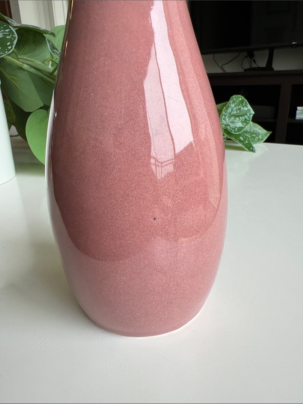 Vintage Mauve Pink Ceramic Vase Decor - Picture 8 of 12